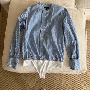 J. Crew Blue and White Striped Dress Shirt